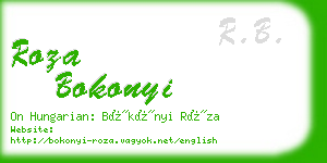 roza bokonyi business card